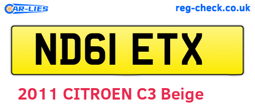 ND61ETX are the vehicle registration plates.