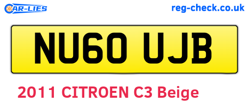 NU60UJB are the vehicle registration plates.