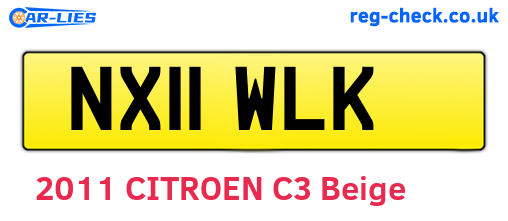 NX11WLK are the vehicle registration plates.