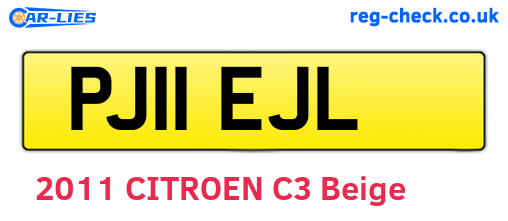 PJ11EJL are the vehicle registration plates.