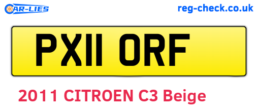 PX11ORF are the vehicle registration plates.
