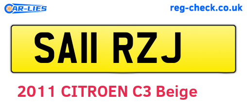 SA11RZJ are the vehicle registration plates.