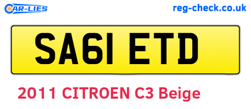 SA61ETD are the vehicle registration plates.