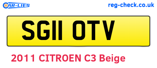 SG11OTV are the vehicle registration plates.