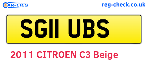 SG11UBS are the vehicle registration plates.