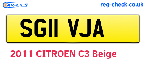 SG11VJA are the vehicle registration plates.