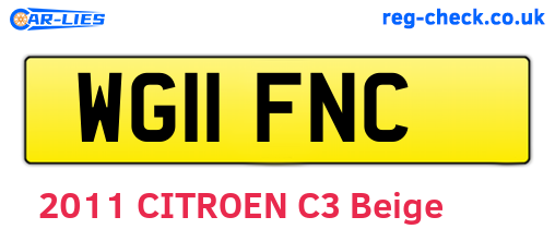 WG11FNC are the vehicle registration plates.