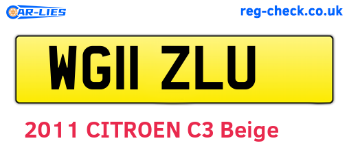 WG11ZLU are the vehicle registration plates.
