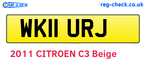 WK11URJ are the vehicle registration plates.