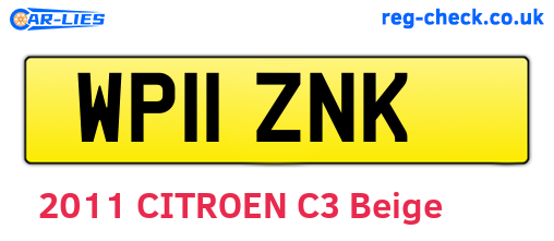 WP11ZNK are the vehicle registration plates.