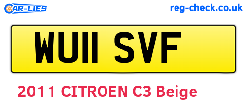 WU11SVF are the vehicle registration plates.