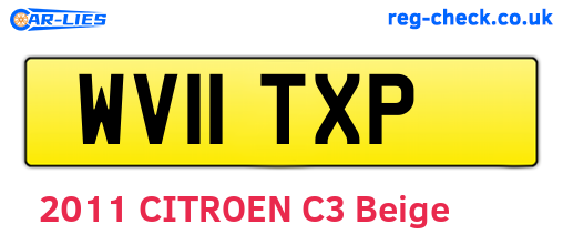 WV11TXP are the vehicle registration plates.