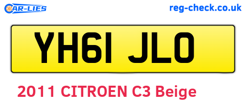 YH61JLO are the vehicle registration plates.