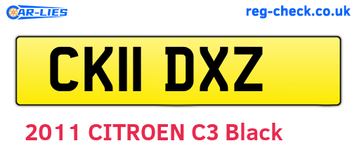 CK11DXZ are the vehicle registration plates.