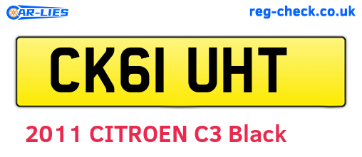 CK61UHT are the vehicle registration plates.