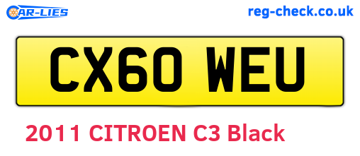 CX60WEU are the vehicle registration plates.