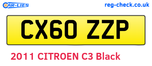 CX60ZZP are the vehicle registration plates.