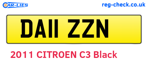 DA11ZZN are the vehicle registration plates.