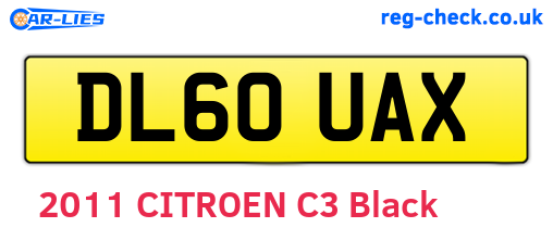 DL60UAX are the vehicle registration plates.