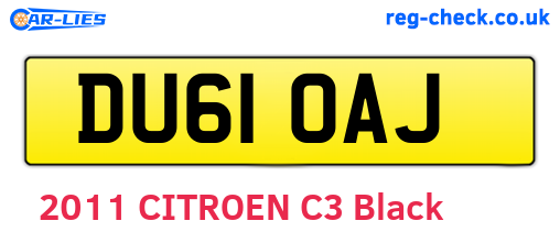 DU61OAJ are the vehicle registration plates.