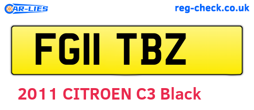 FG11TBZ are the vehicle registration plates.
