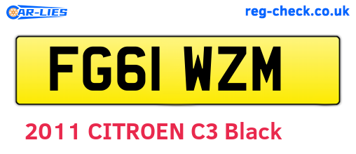 FG61WZM are the vehicle registration plates.