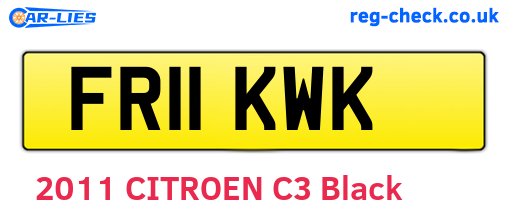 FR11KWK are the vehicle registration plates.
