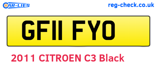 GF11FYO are the vehicle registration plates.