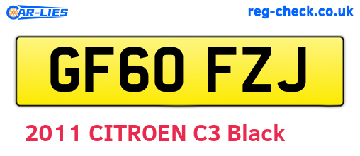GF60FZJ are the vehicle registration plates.