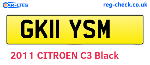 GK11YSM are the vehicle registration plates.