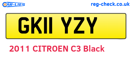 GK11YZY are the vehicle registration plates.