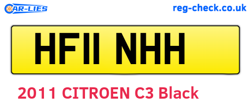 HF11NHH are the vehicle registration plates.