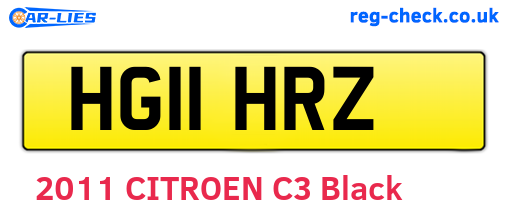 HG11HRZ are the vehicle registration plates.
