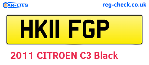 HK11FGP are the vehicle registration plates.