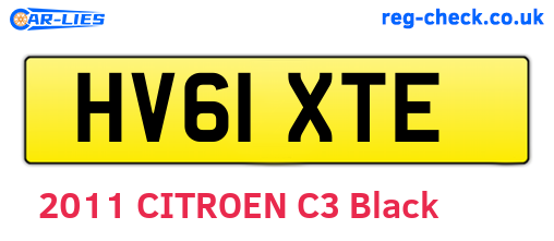 HV61XTE are the vehicle registration plates.