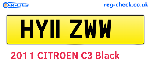 HY11ZWW are the vehicle registration plates.