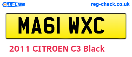 MA61WXC are the vehicle registration plates.