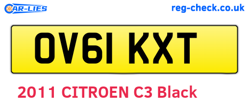 OV61KXT are the vehicle registration plates.