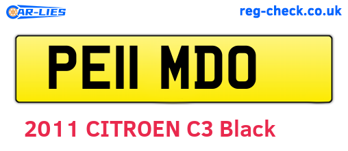 PE11MDO are the vehicle registration plates.