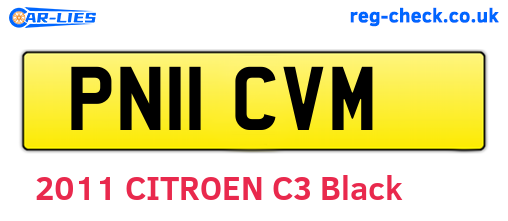 PN11CVM are the vehicle registration plates.