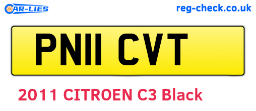 PN11CVT are the vehicle registration plates.