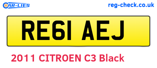 RE61AEJ are the vehicle registration plates.