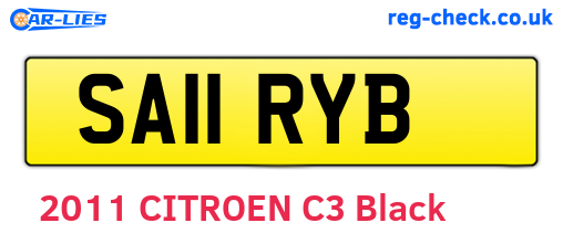 SA11RYB are the vehicle registration plates.