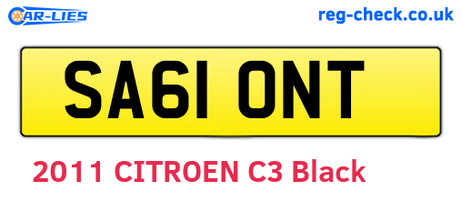 SA61ONT are the vehicle registration plates.