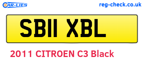 SB11XBL are the vehicle registration plates.