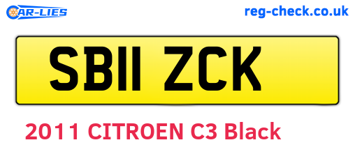 SB11ZCK are the vehicle registration plates.