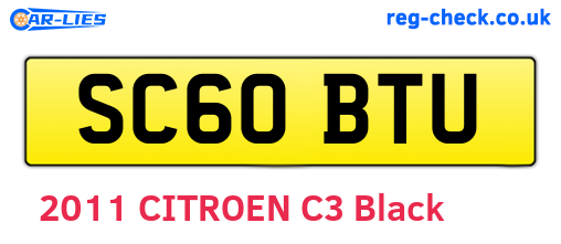 SC60BTU are the vehicle registration plates.