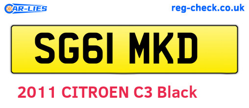 SG61MKD are the vehicle registration plates.
