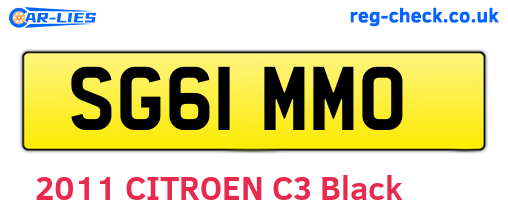 SG61MMO are the vehicle registration plates.