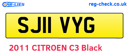 SJ11VYG are the vehicle registration plates.
